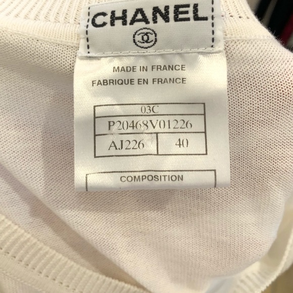 2003 Chanel White Short Sleeve Knit Top - Picture 4 of 6